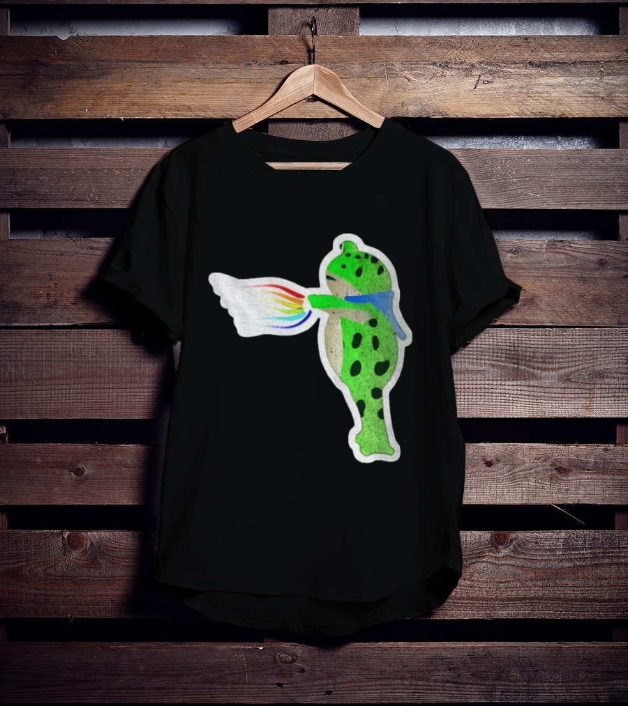 Portland Frog Holding Rainbow Flag LGBT Pride Anti Maga Protest T-Shirt