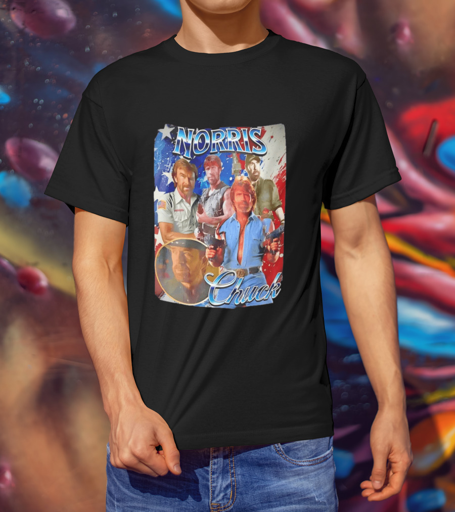 Chuck Norris Walker Texas Ranger Way Of The Dragon American Flag T-Shirt