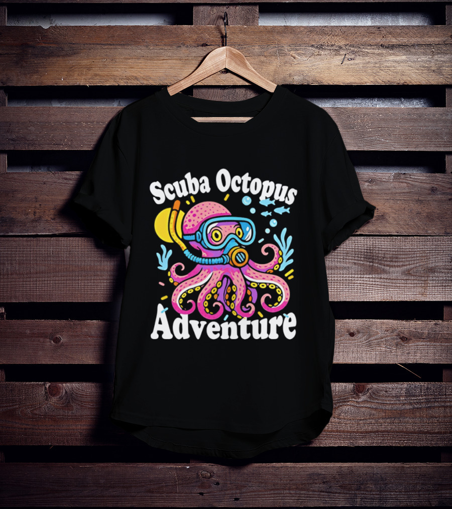 Scuba Octopus Adventure Snorkeling Deep Sea Journey T-Shirt