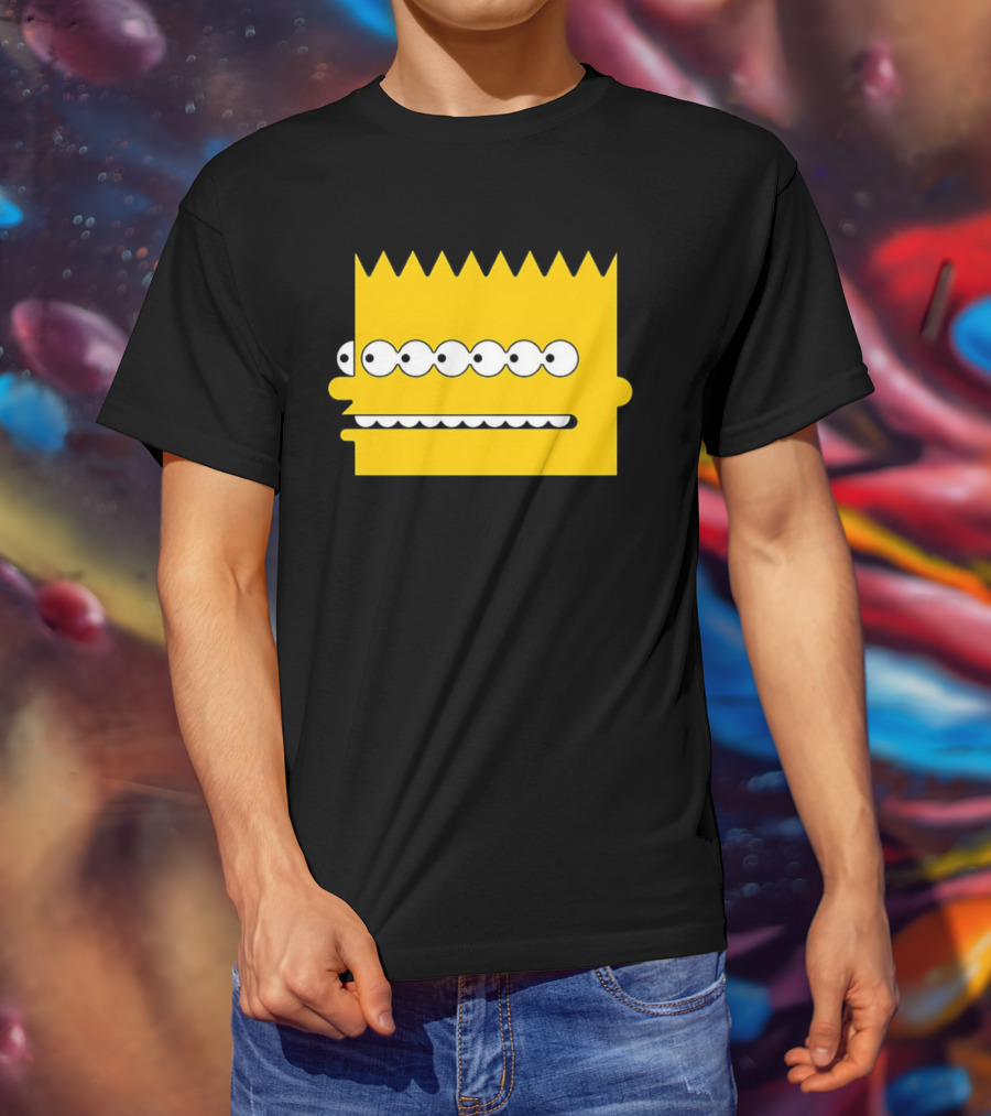 Simps Multi Mult Bart Yellow Silhouette Cartoon Eyes T-Shirt