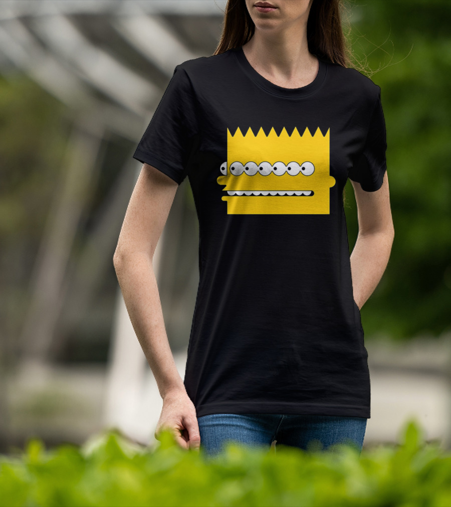 Simps Multi Mult Bart Yellow Silhouette Cartoon Eyes T-Shirt