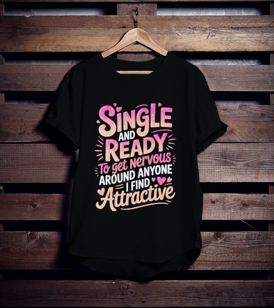 Single And Ready To Get Nervous Around Anyone I Find Attractive T-Shirt
