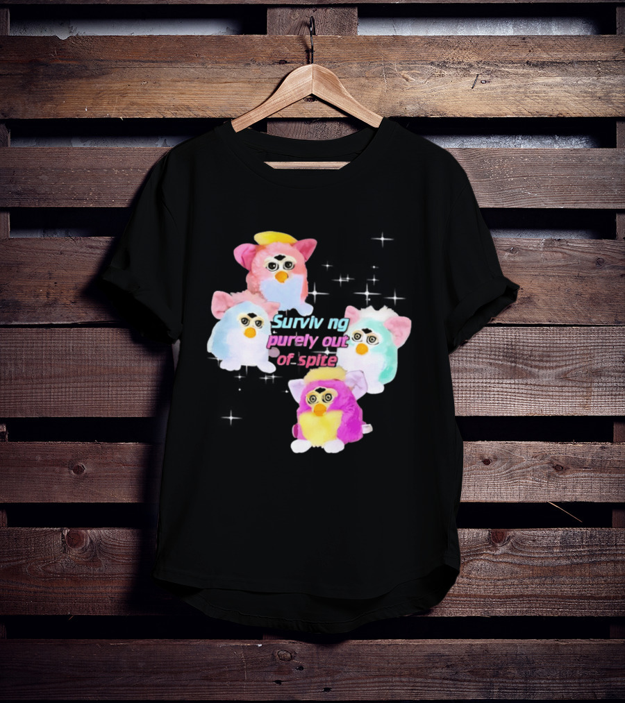 Surviving Purely Out Of Spite With Four Colorful Furbies T-Shirt