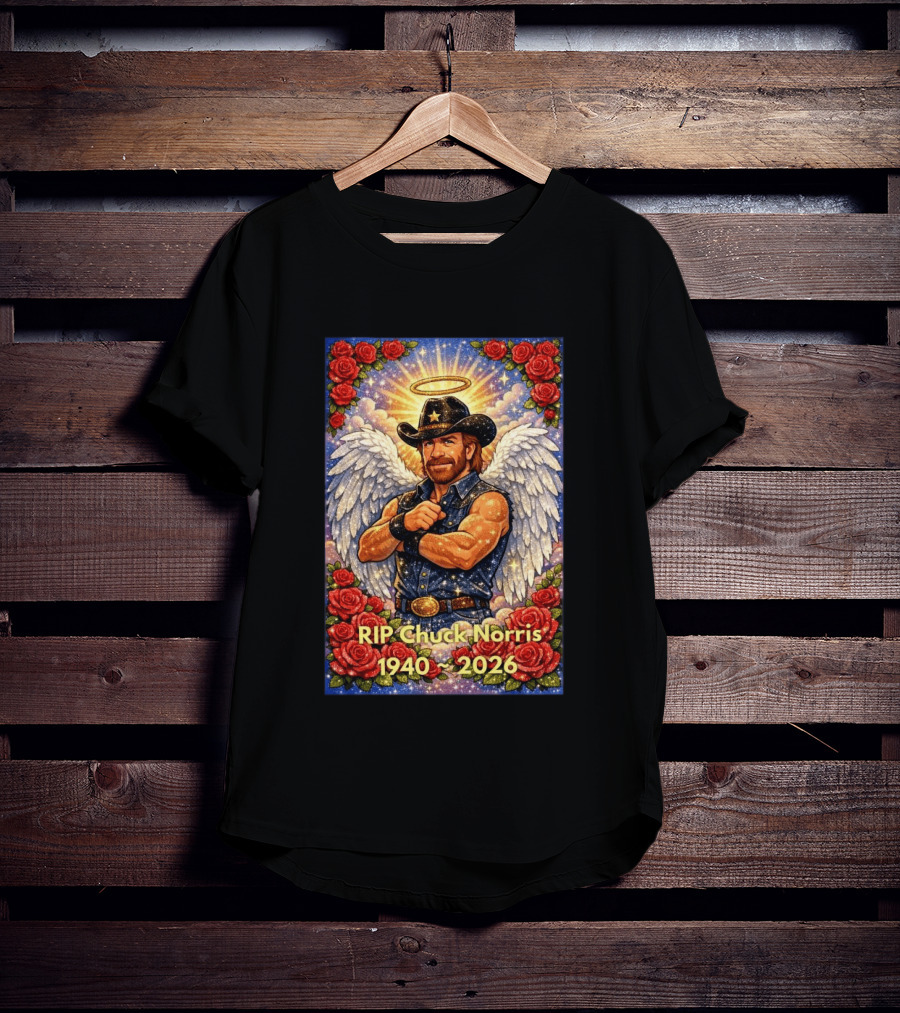 RIP Chuck Norris Angelic Cowboy Tribute 1940 2026 T-Shirt