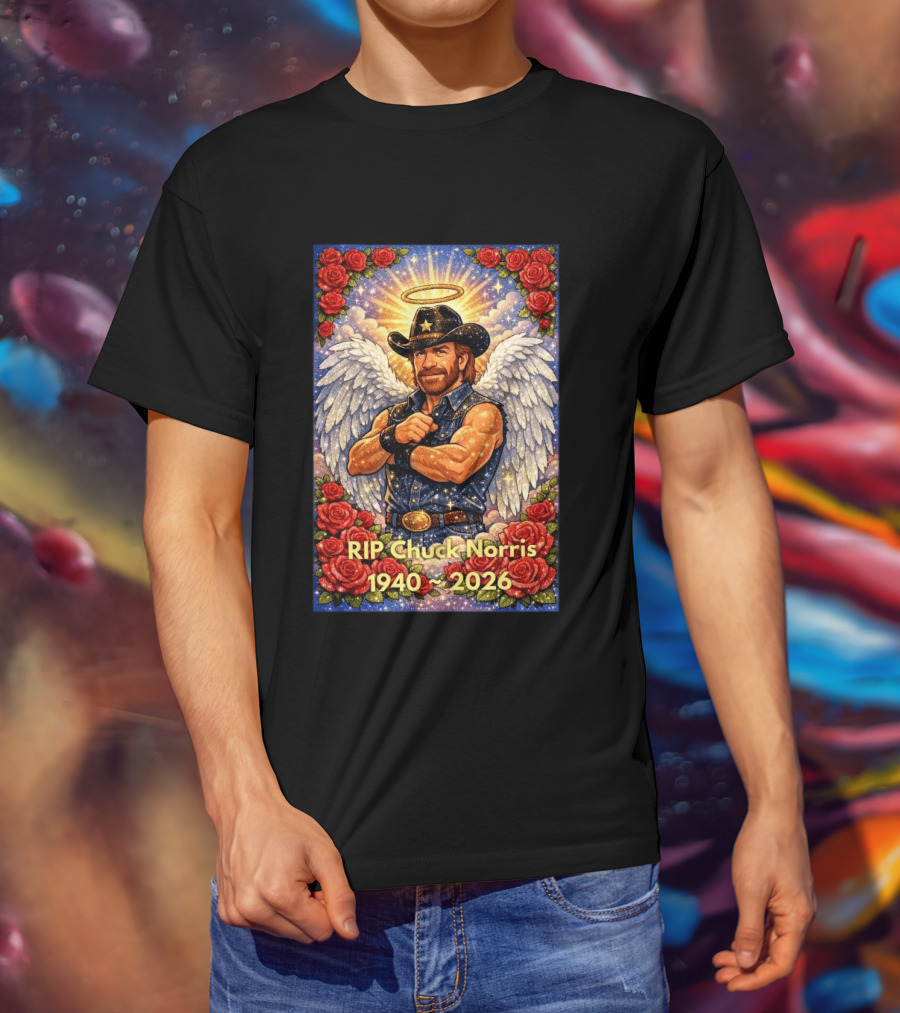 RIP Chuck Norris Angelic Cowboy Tribute 1940 2026 T-Shirt