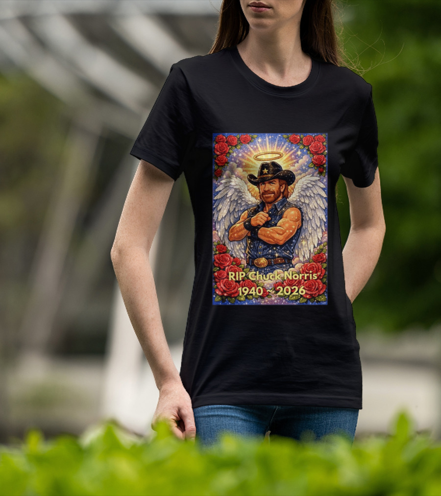 RIP Chuck Norris Angelic Cowboy Tribute 1940 2026 T-Shirt