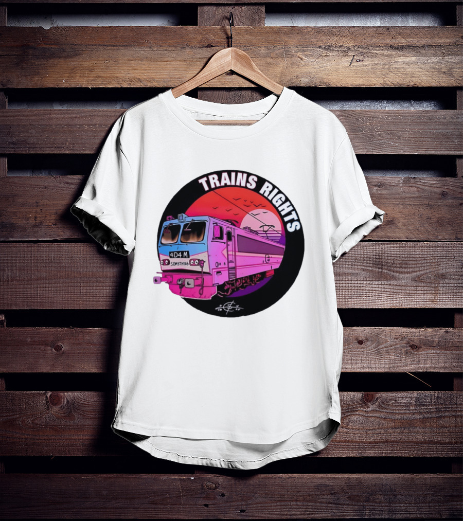 4D4M Something Trains Rights Sunset Train T-Shirt