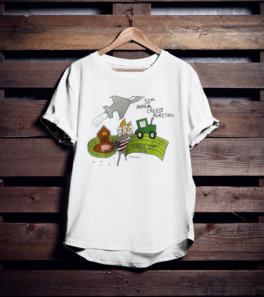 50th Annual Creeds Ruritan March 21st 2026 Farm Scene With Tractor And Barn T-Shirt