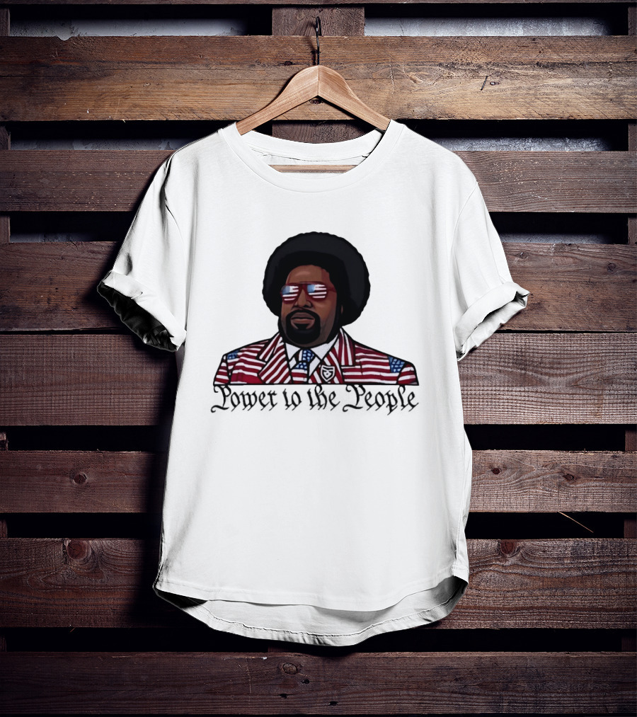 Afro Man American Flag Suit Power To The People T-Shirt