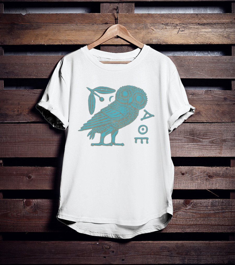 Athenian Owl Ancient Greek Coin 5th Century AOΕ Olive Branch T-Shirt