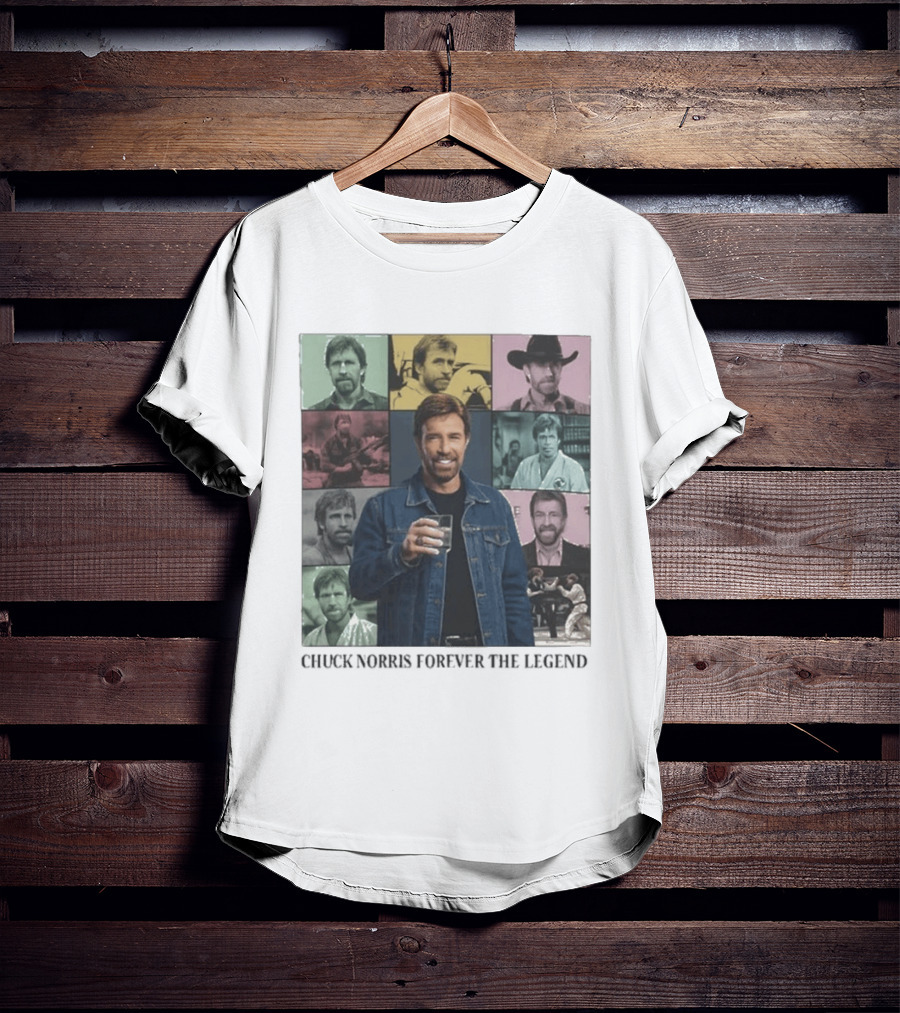 Chuck Norris Forever The Legend Iconic Moments Collage T-Shirt