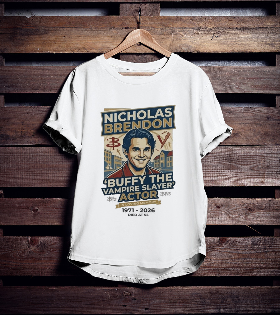 Nicholas Brendon Buffy The Vampire Slayer Actor In Loving Memory 1971 2023 T-Shirt