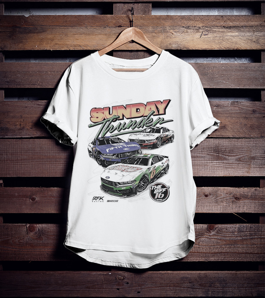 Sunday Thunder RFK Racing 2026 Darlington 6 Car Racing Event T-Shirt