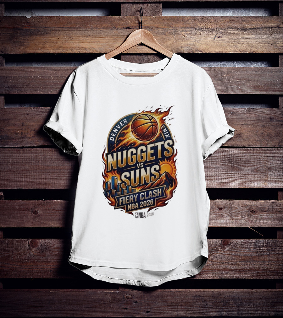 Denver Nuggets Phoenix Suns Fiery Clash NBA 2026 T-Shirt
