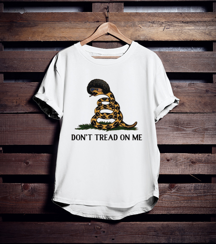Don't Tread On Me American Flag Afro Snake T-Shirt