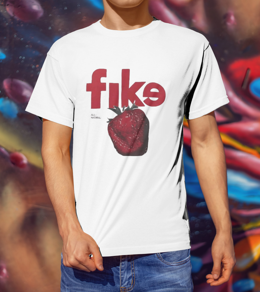 Fike All Natural Strawberry Red Bold Fresh Fruit T-Shirt