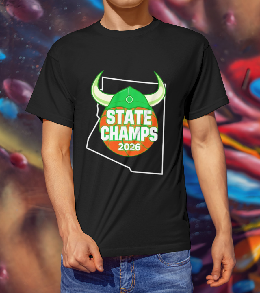 State Champs 2026 Arizona Basketball Viking Helmet T-Shirt