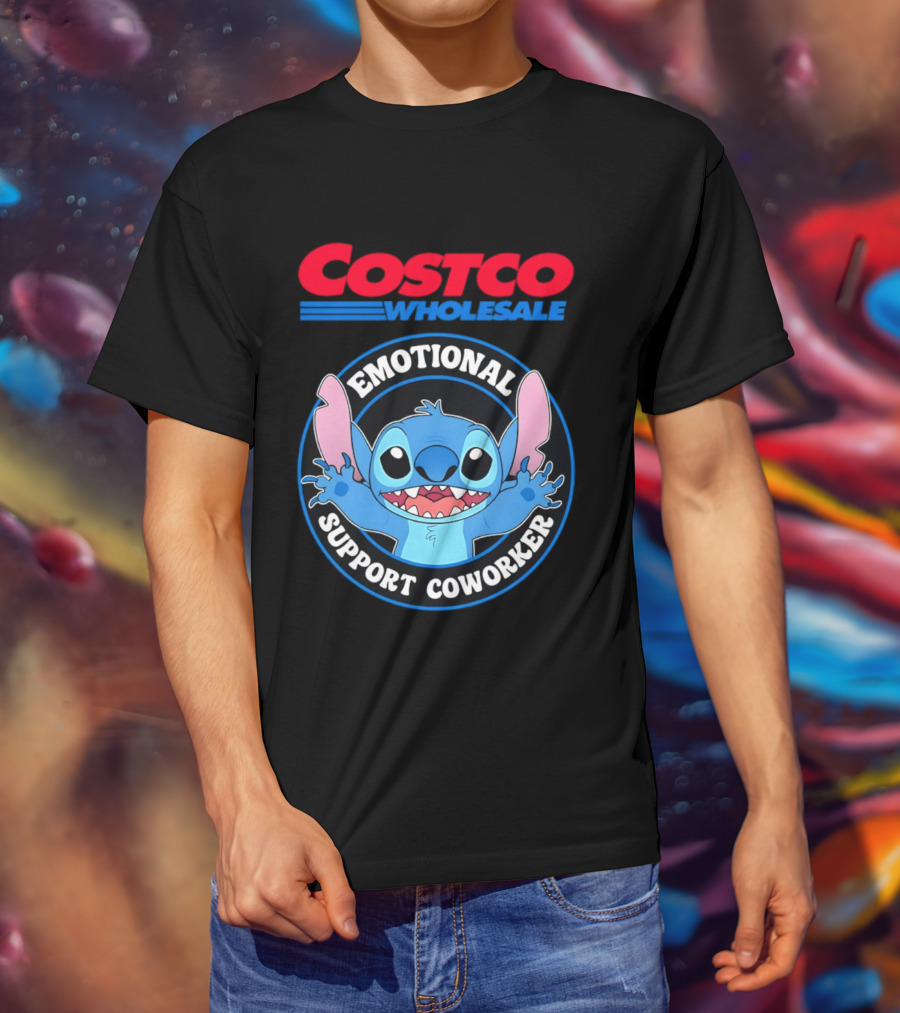 Costco Wholesale Emotional Support Coworker Stitch T-Shirt
