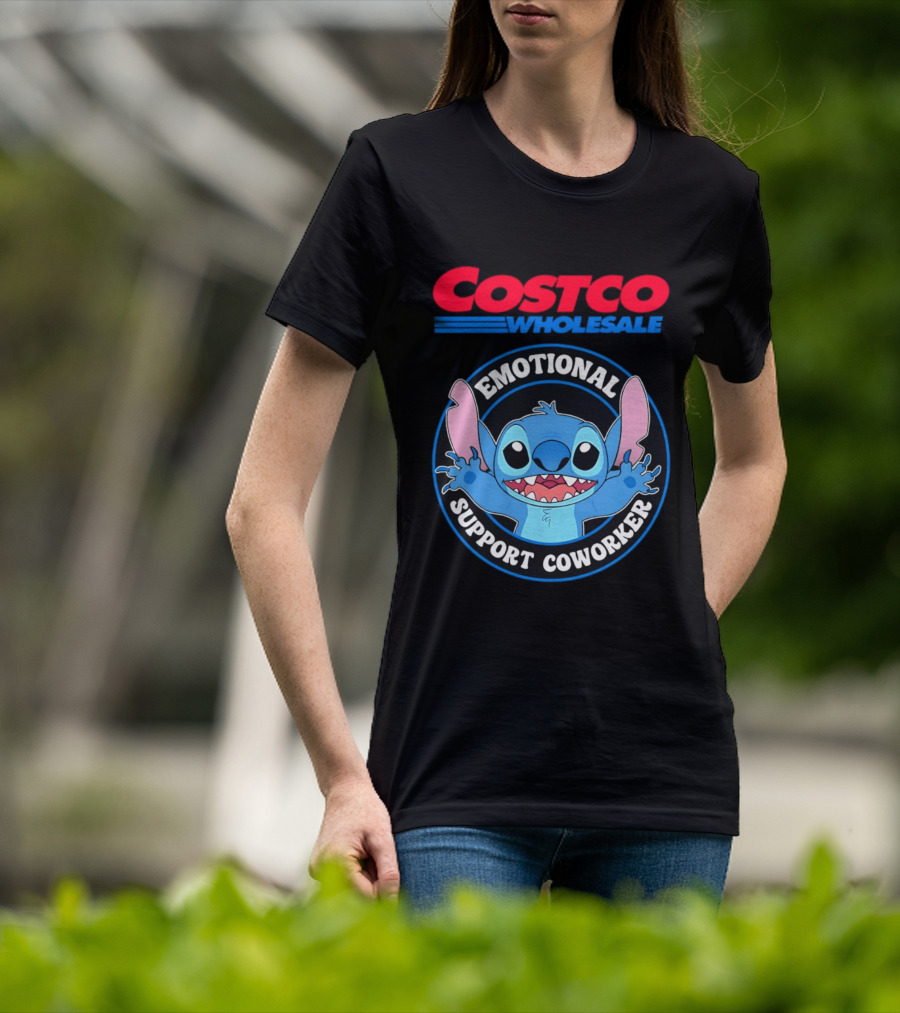 Costco Wholesale Emotional Support Coworker Stitch T-Shirt