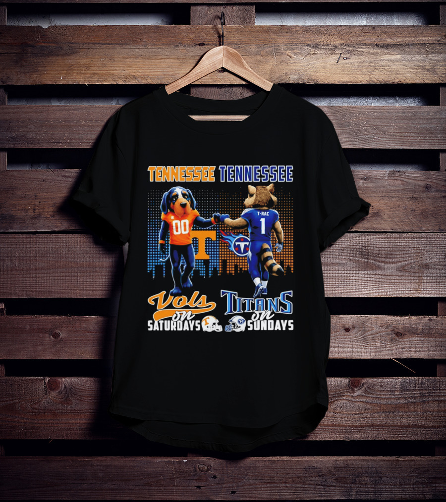 Tennessee Vols On Saturdays Titans On Sundays City Skyline T-Shirt