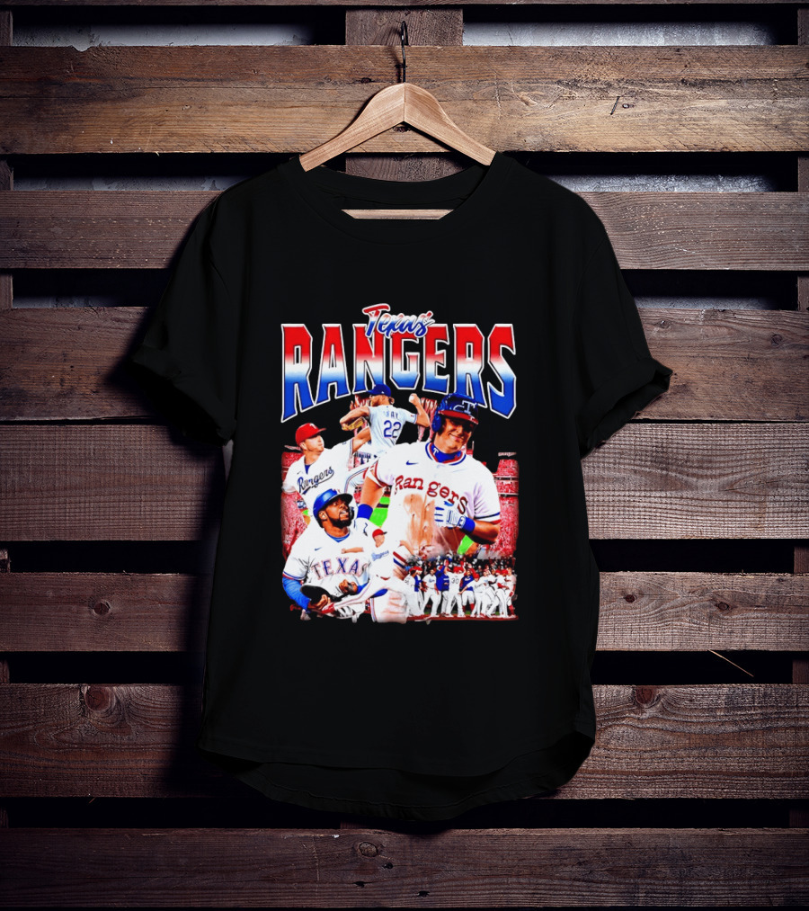 Texas Rangers Celebrate Baseball Team Collage 2025 T-Shirt
