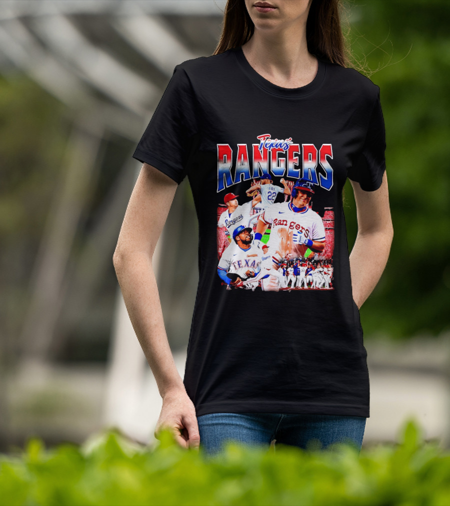 Texas Rangers Celebrate Baseball Team Collage 2025 T-Shirt