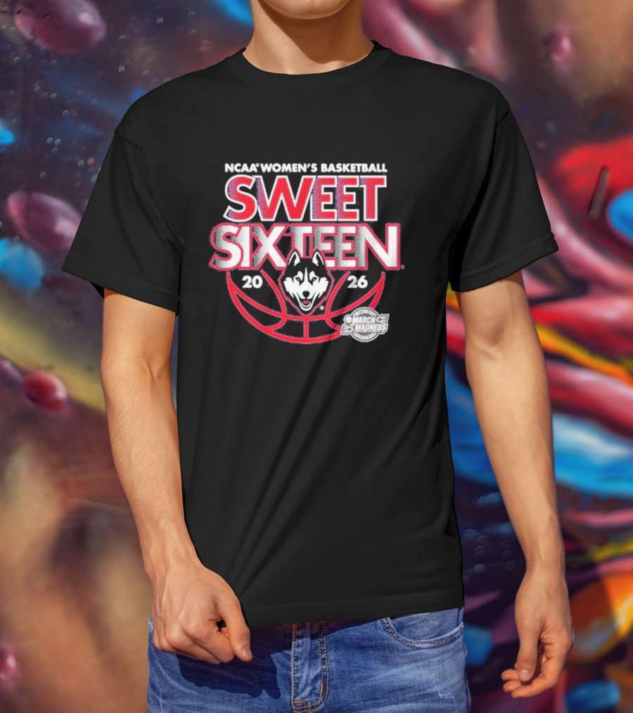 NCAA Women's Basketball UConn Huskies 2026 Sweet Sixteen March Madness T-Shirt