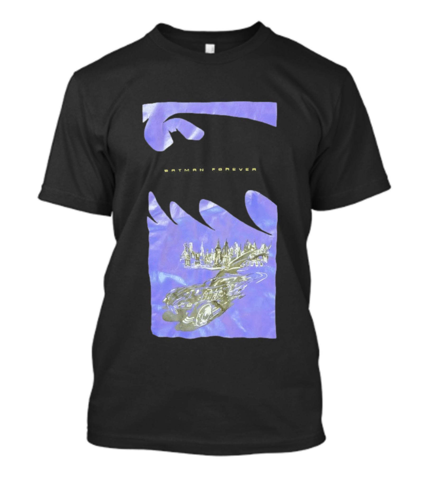 Photos Of A Batman Forever Gotham City Skyline Batmobile T-Shirt
