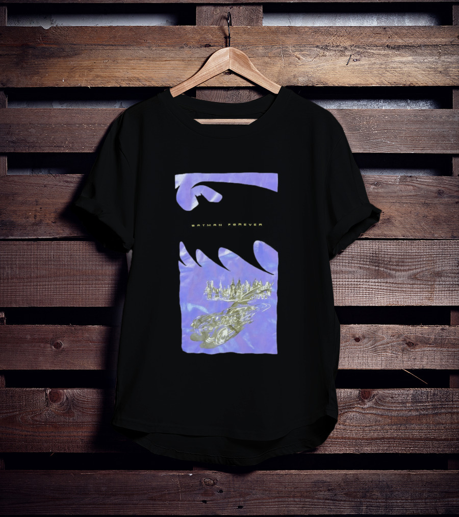 Photos Of A Batman Forever Gotham City Skyline Batmobile T-Shirt