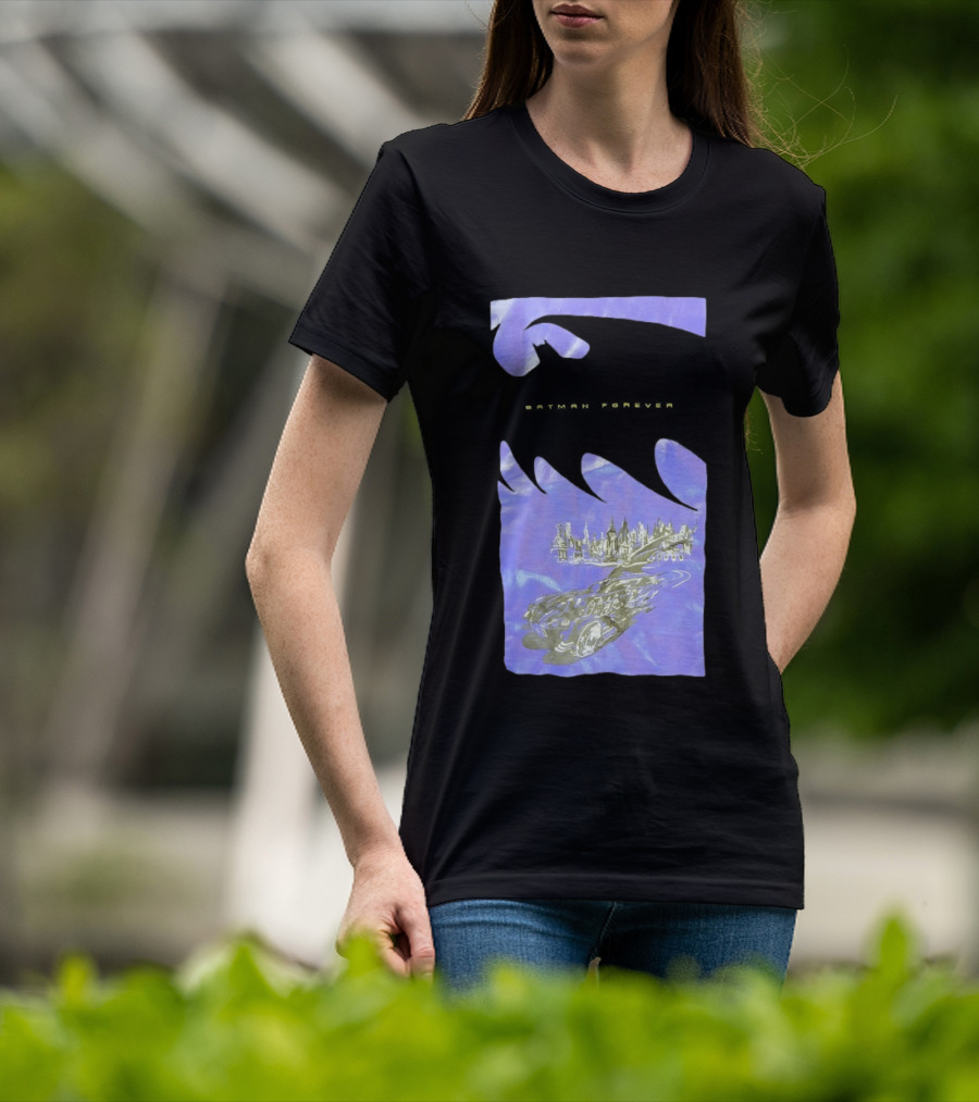 Photos Of A Batman Forever Gotham City Skyline Batmobile T-Shirt