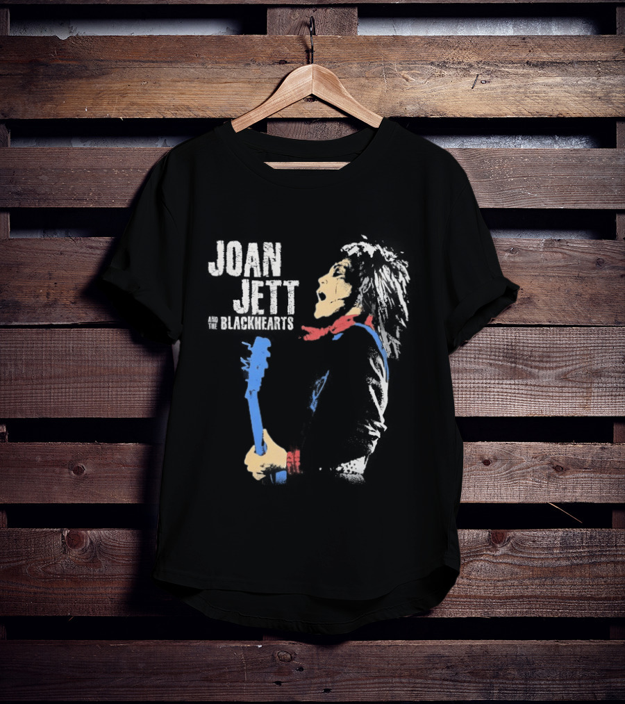 Joan Jett And The Blackhearts Vibrant Guitar Artwork Rock Fashion T-Shirt