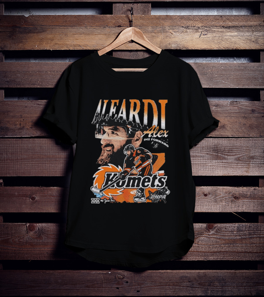 Alex Aleardi #42 Komets Forward Hockey T-Shirt