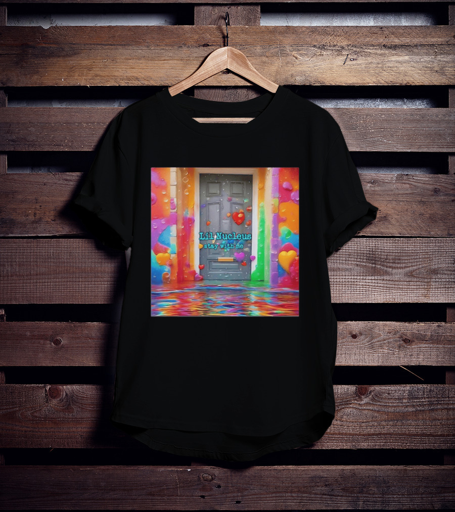 Lil Nucleus Stay With Me Colorful Heart Doorway T-Shirt