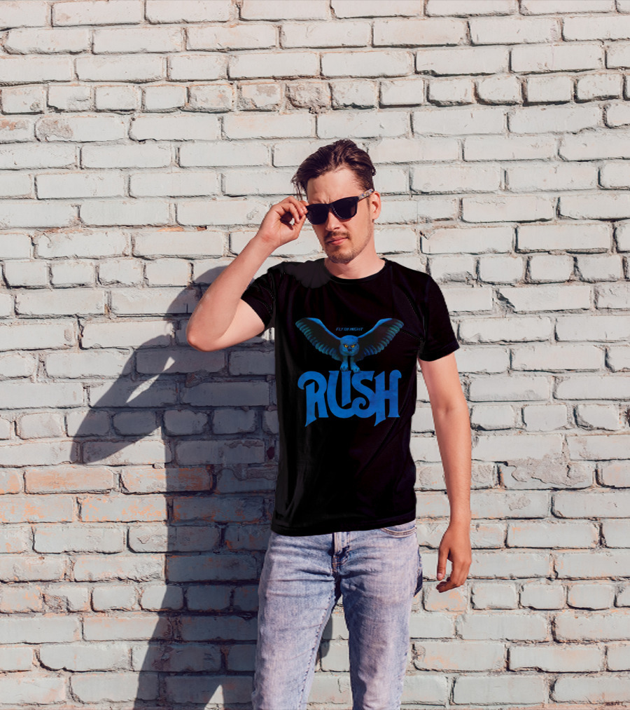 Rush Fly By Night Owl Album Art Iconic Rock Band T-Shirt