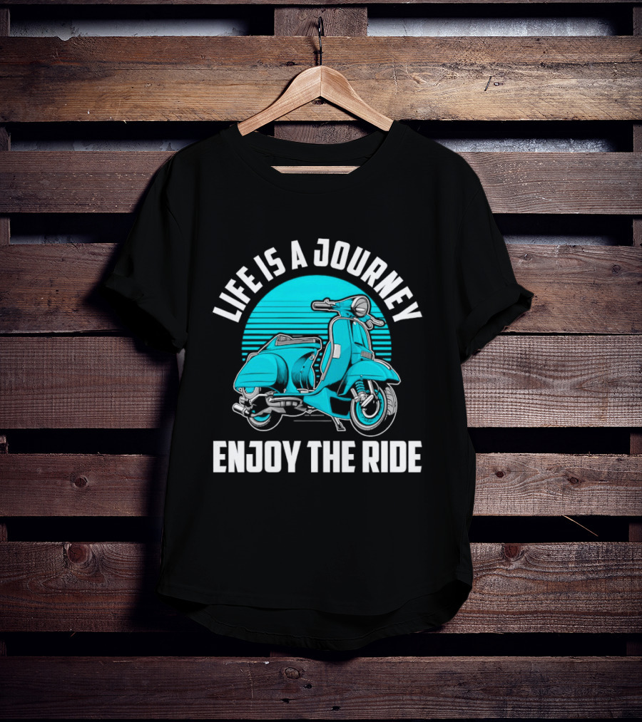 Life Is A Journey Enjoy The Ride Blue Scooter T-Shirt