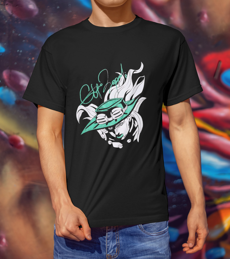 Gyro Zeppeli Jojo's Bizarre Adventure Illustration Signature T-Shirt