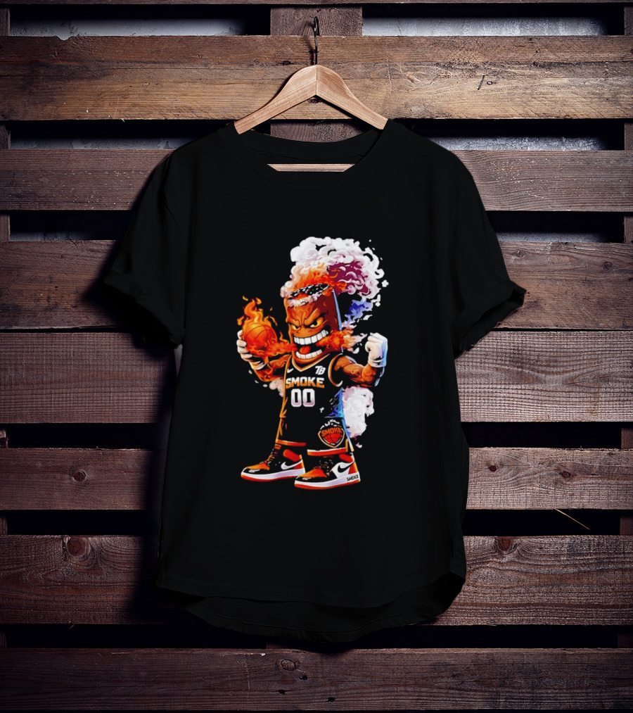 Strizzo Tampa Bay Smoke Cartoon Basketball Flames T-Shirt