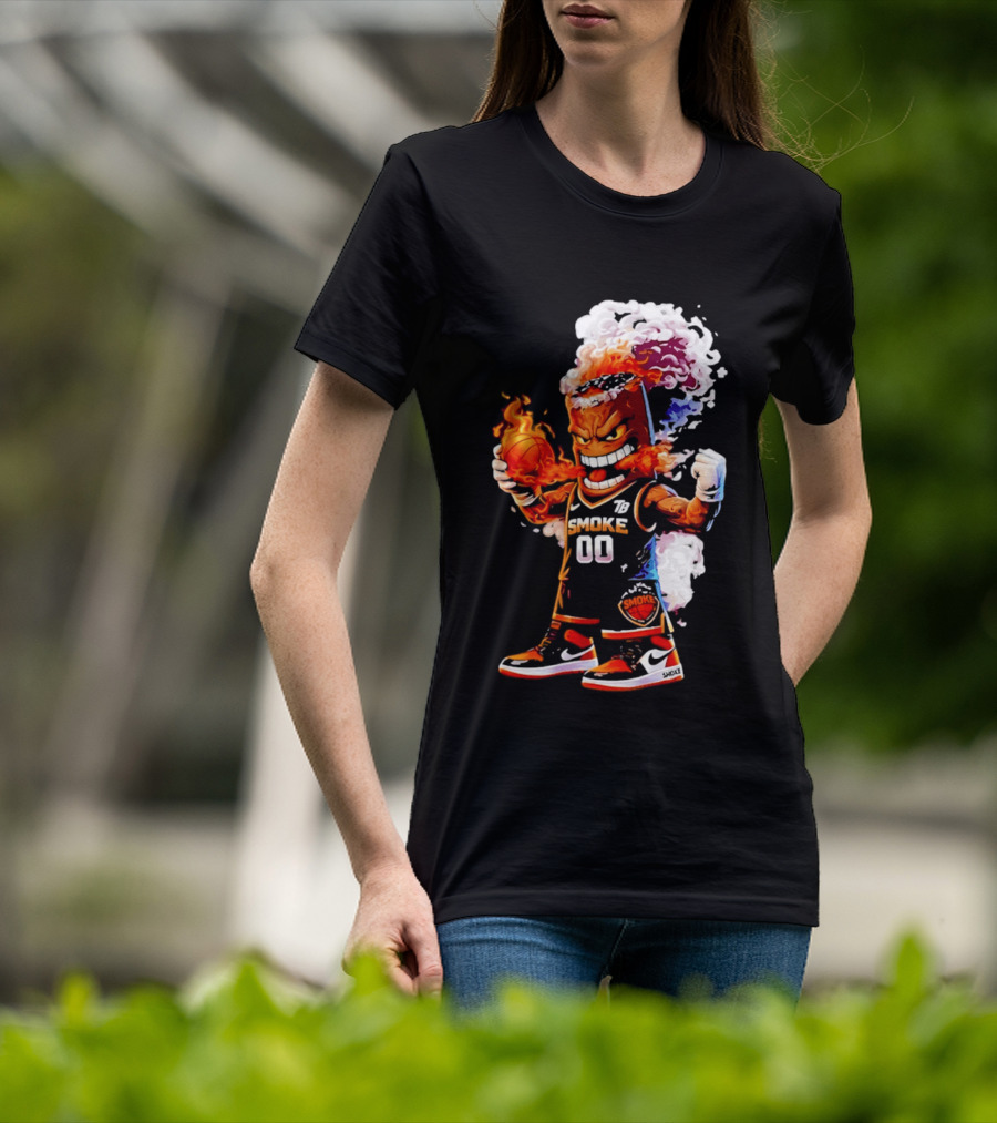 Strizzo Tampa Bay Smoke Cartoon Basketball Flames T-Shirt