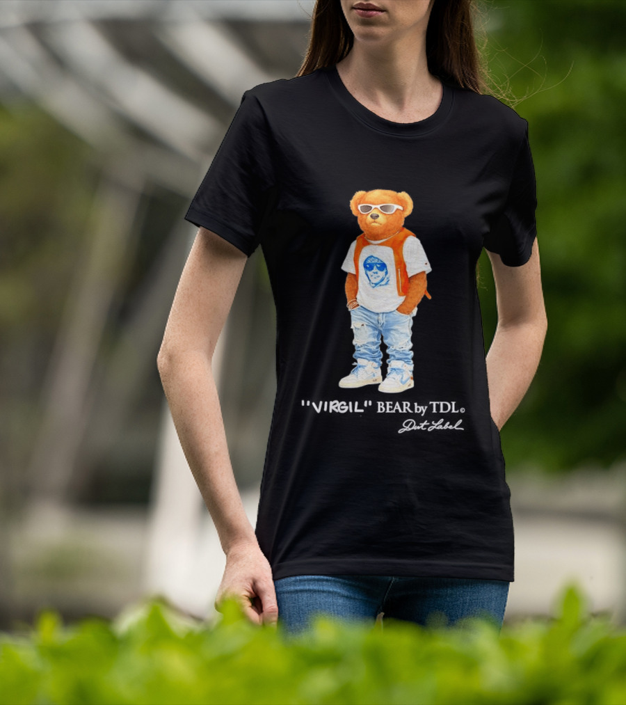 Virgil Abloh X Polo Bear Collaboration With Sunglasses And Stylish Outfit T-Shirt