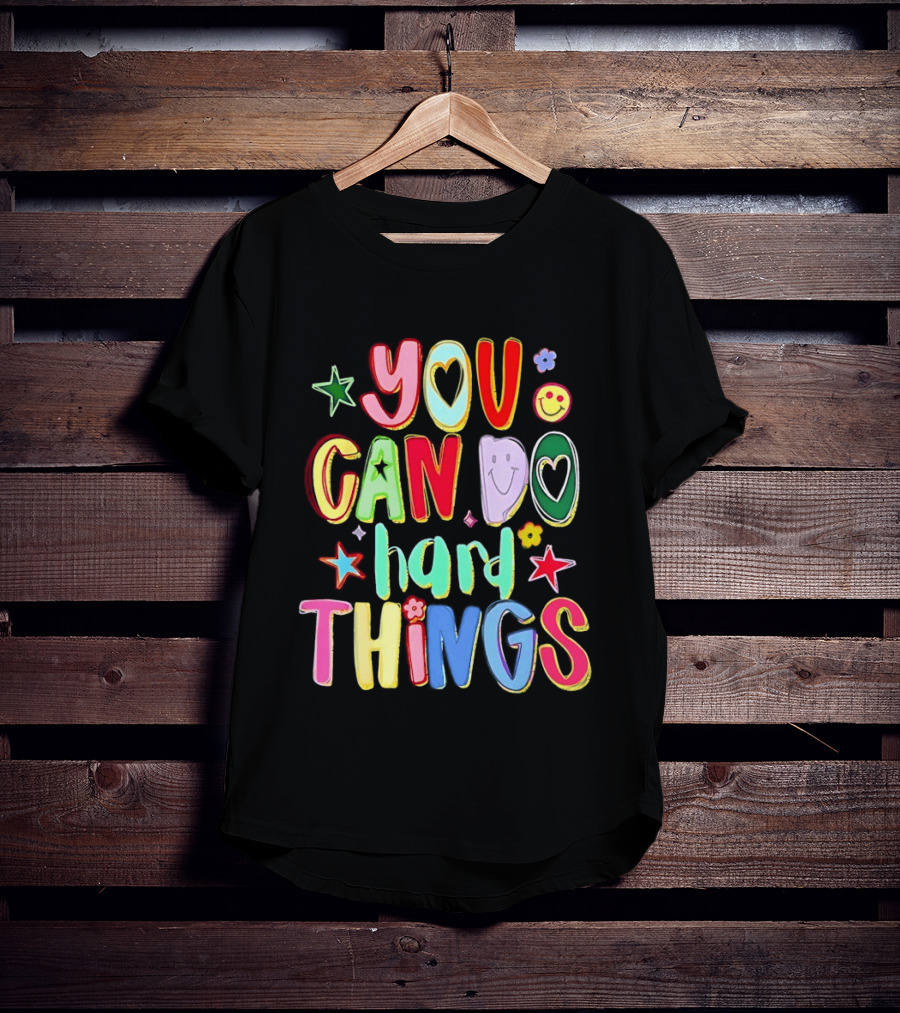 You Can Do Hard Things Autism Awareness Colorful Positive Message T-Shirt
