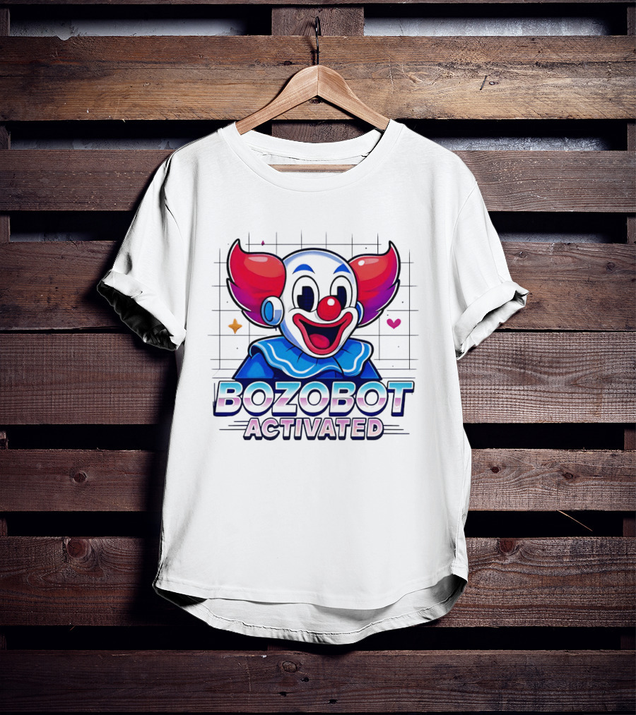 Bozo The Clown Bozobot Activated Retro Robot Clown Aesthetic T-Shirt