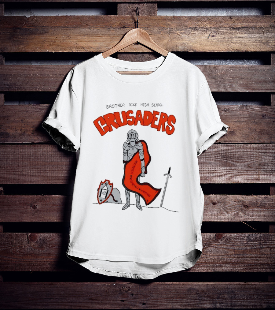 Brother Rice High School Crusaders Knight Shield And Sword T-Shirt