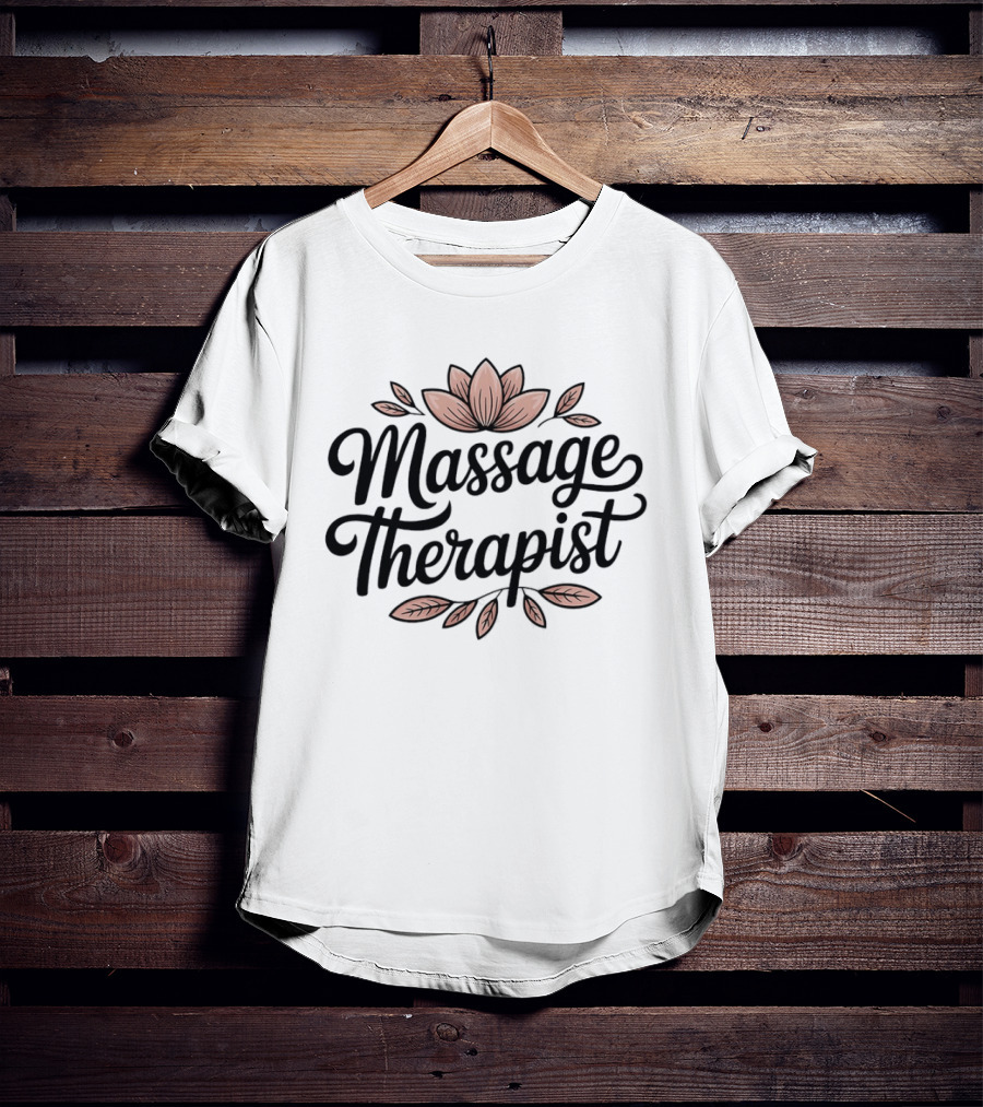 Massage Therapist Lotus Blossoms Floral T-Shirt