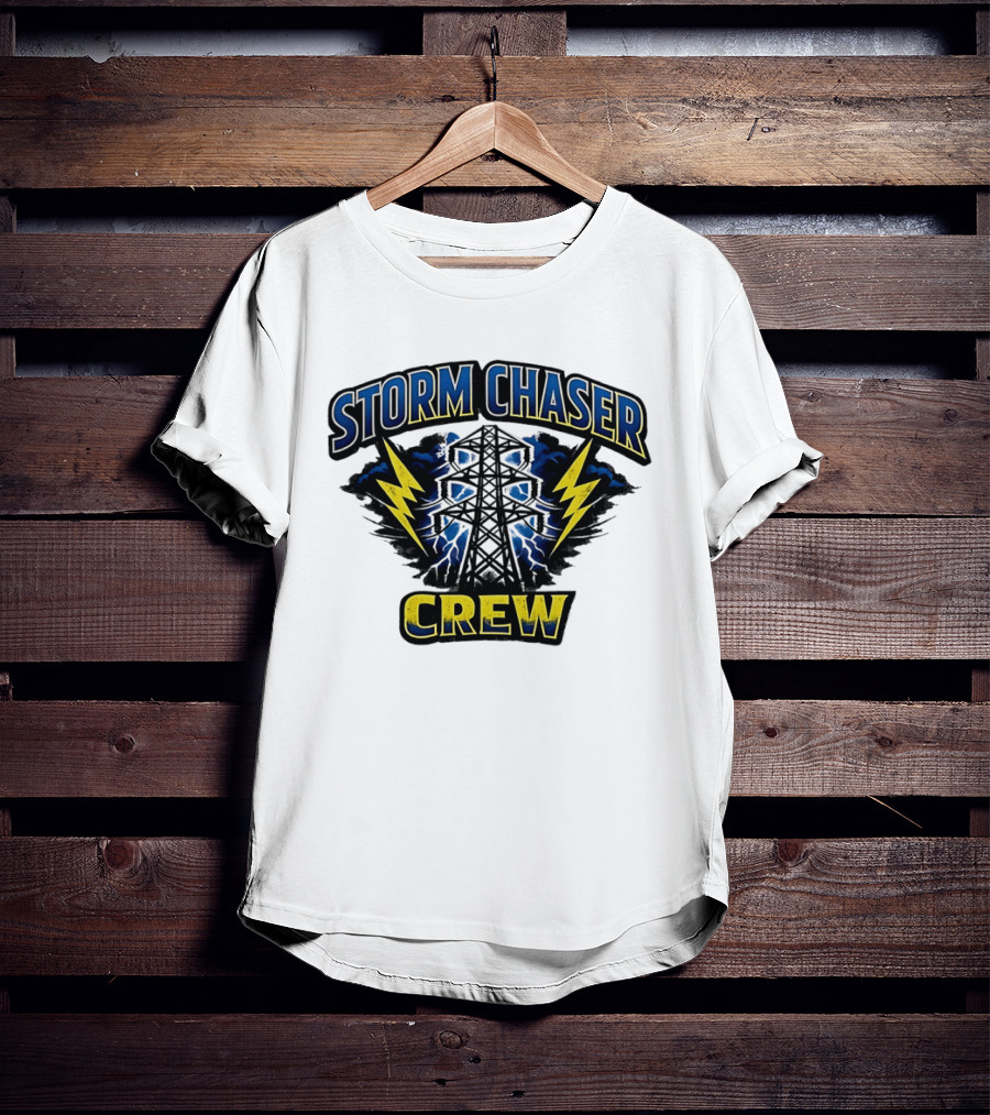 Storm Chaser Crew High Voltage Power Pole Lightning T-Shirt