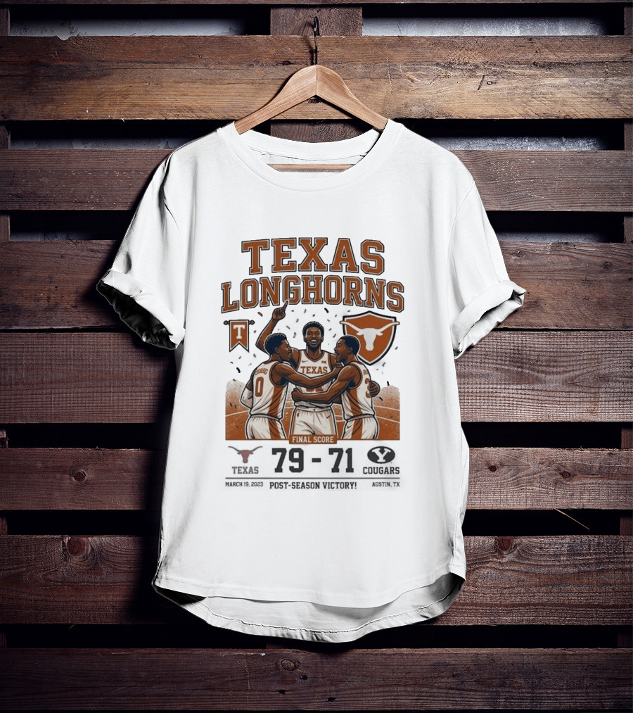 Texas Longhorns Basketball Triumph Over BYU Final Score Victory T-Shirt