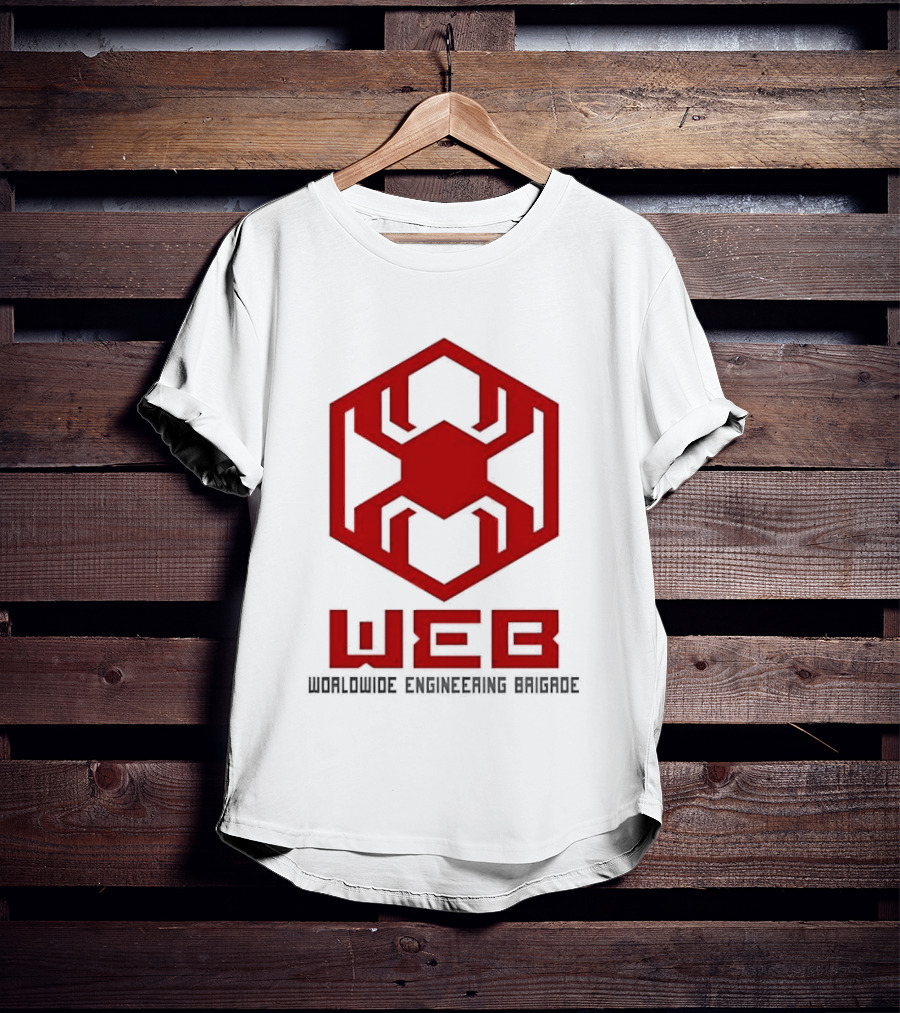 WEB Worldwide Engineering Brigade Red Spider Hexagon T-Shirt