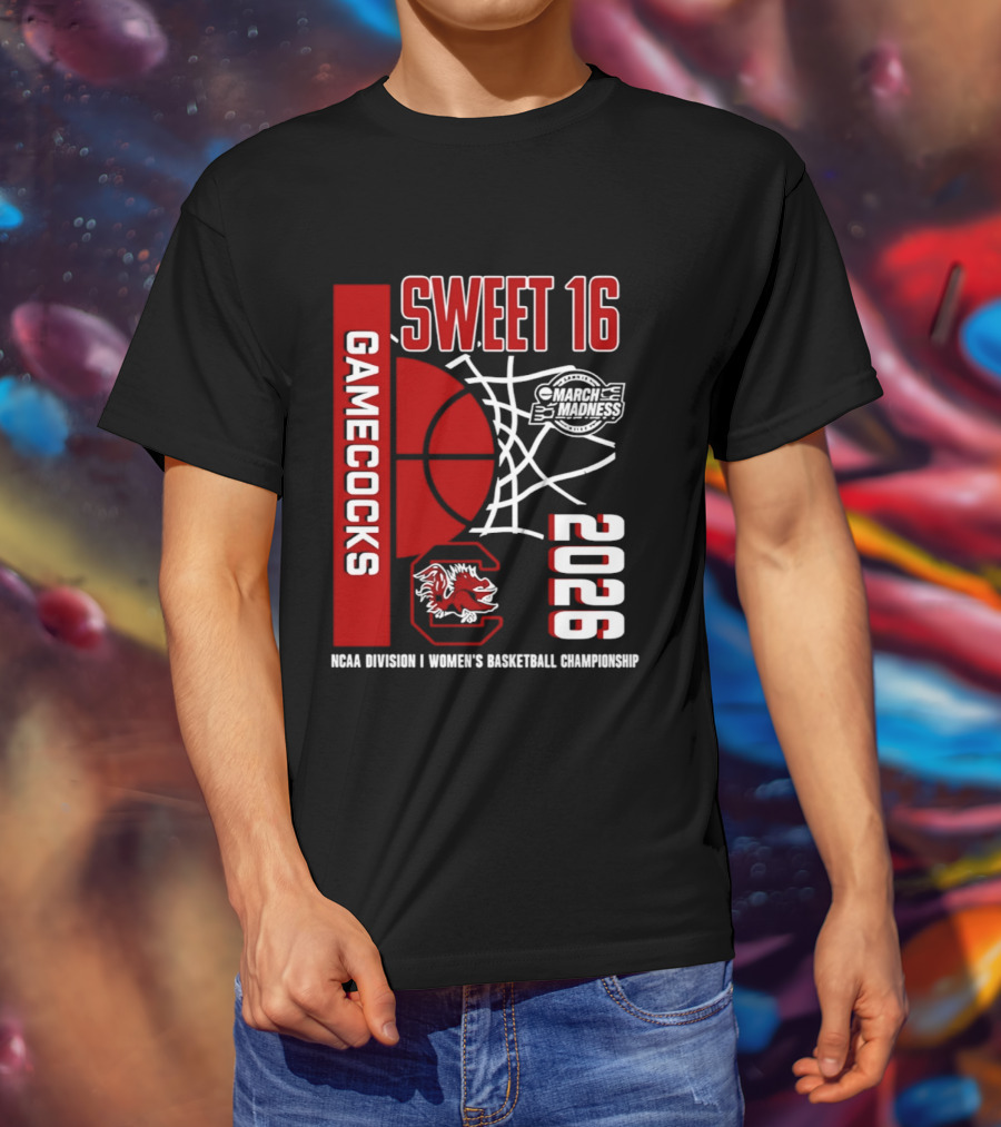 South Carolina Gamecocks 2026 NCAA Division I Women's Basketball Championship March Madness Sweet 16 T-Shirt