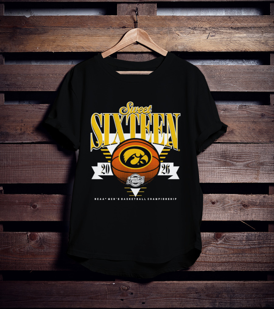 Sweet Sixteen Iowa Hawkeyes 2026 NCAA Men's Basketball Championship T-Shirt