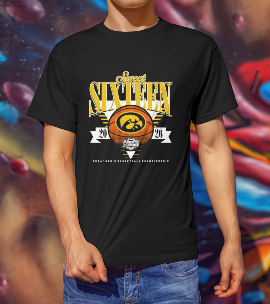 Sweet Sixteen Iowa Hawkeyes 2026 NCAA Men's Basketball Championship T-Shirt