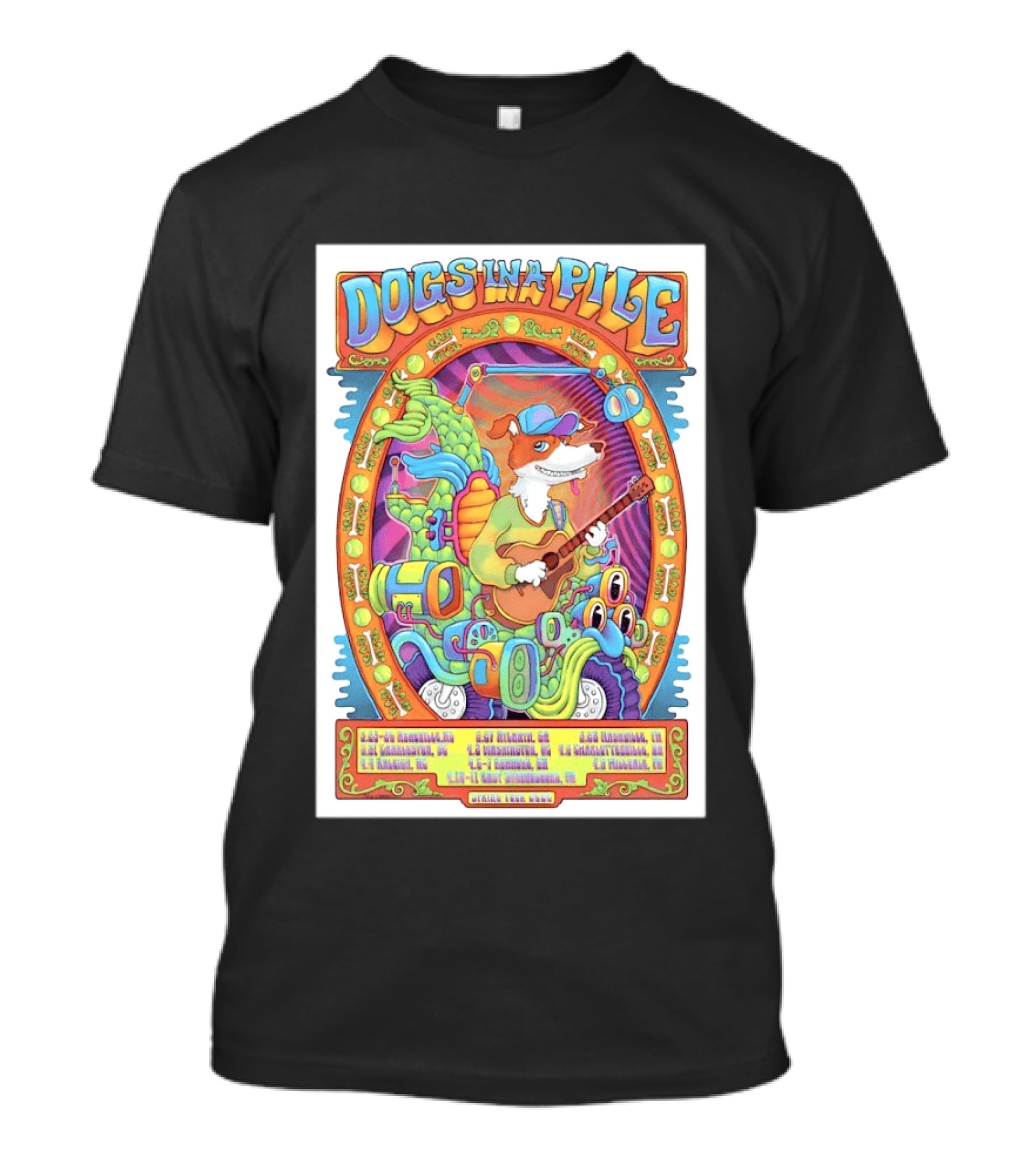Dogs In A Pile 2026 Spring Tour March 24 To April 2 Wilmington Ardmore Leesburg Richmond Annapolis Fairfield New Haven Brooklyn T-Shirt